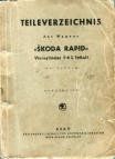 Teileverzeichnis Skoda Rapid von 1937